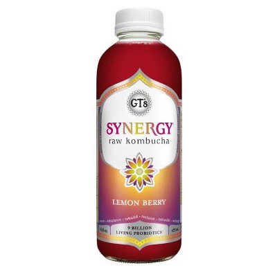 GT&#39;s Synergy Lemon Berry Organic Raw Kombucha - 16 fl oz