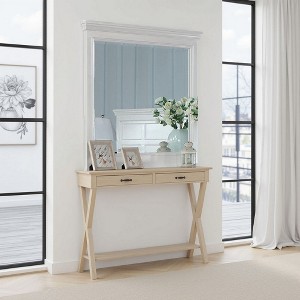 Royal Hampton Dresser Mirror w Crown Molding Frame, 42 Inch White Solid Wood - 1 of 4