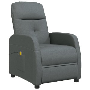 vidaXL Dark Gray Fabric Massage Chair - Manual Reclining Armchair with 6-Point Vibrating Massage, Adjustable Headrest and Footrest - 1 of 4
