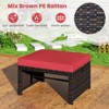 Tangkula Set of 2 Patio PE Rattan Ottomans w/ Soft Zippered Cushions for Deck Outdoor - 4 of 4