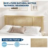 Bed Frame with Natural Rattan Headboard, Sturdy Wooden Slats, Metal Platform, Boho Cane Mattress Support, Stylish and Robust Bedroom Furniture - 3 of 4