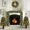 VINGLI Pre-lit Christmas Tree 5-Piece Set with LED Lights, Christmas Garlands, Wreath and Set of 2 Entrance Trees - 3 of 4
