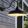 Dewdrop Outdoor Gooseneck Barn Light Black Farmhouse Wall Sconce Exterior Industrial Light Fixture - 2 of 4