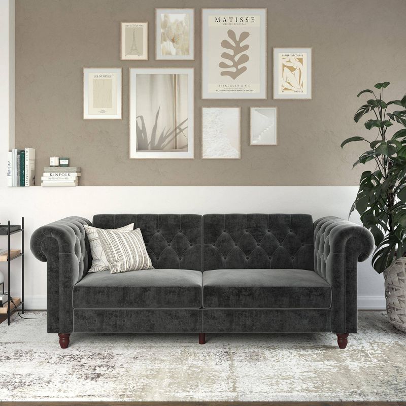 Finnley Velvet Upholstered Sofa Futon - Room & Joy, 2 of 11
