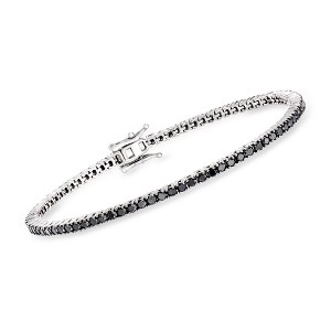 Ross-Simons 3.00 ct. t.w. Black Diamond Tennis Bracelet in Sterling Silver - 1 of 3