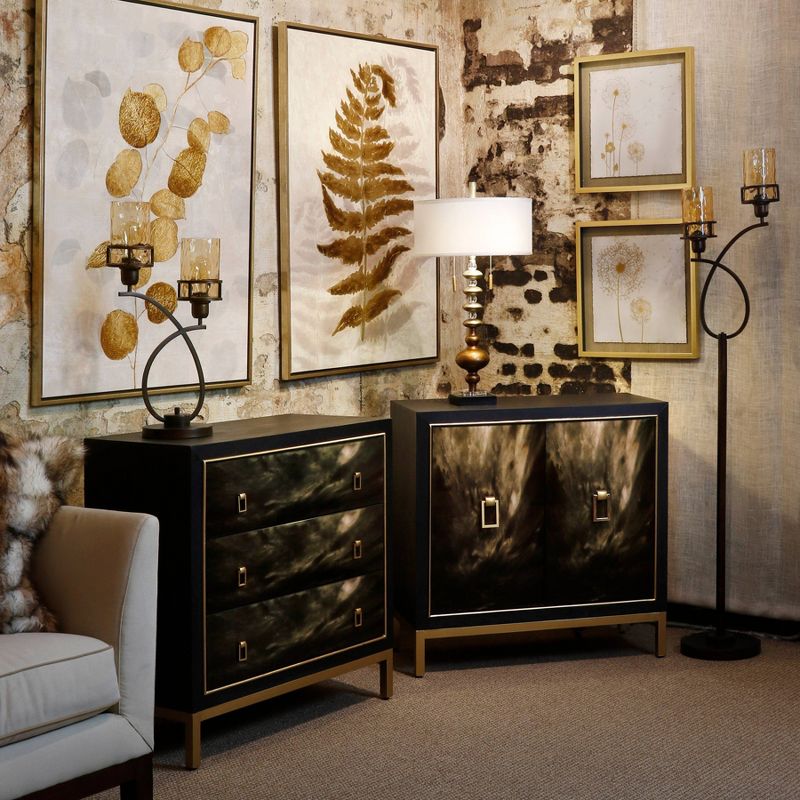 68&#34; Loop Accent Floor Lamp Amber Glass Bronze - StyleCraft, 4 of 6