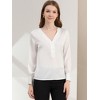 Allegra K Women's Elegant Satin Long Sleeve Office Work Blouses - 4 of 4