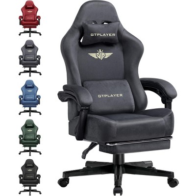GTPLAYER Gaming Chair Fabric with Extra Wide Seat, Pocket Spring Cushion, Big and Tall Gaming Chairs for 300LBS