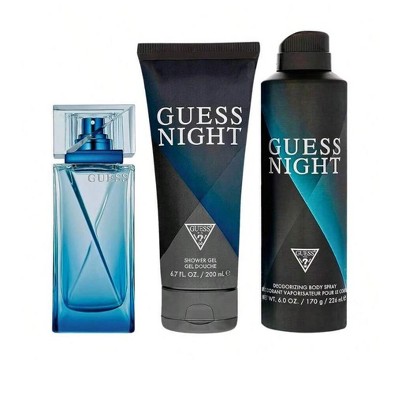 Guess Night by Guess for Men - 3 Pc Gift Set 3.4oz EDT Spray , 6.0oz Deodorizing Body Spray, 6.7oz Shower Gel