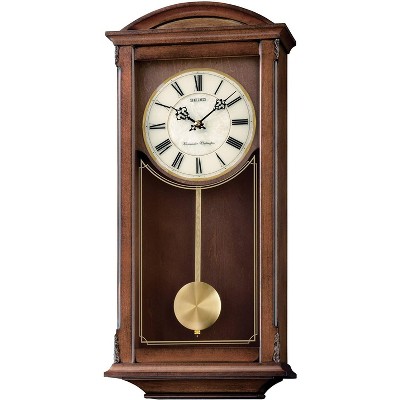 Seiko Arched Wall Clockwith Pendulum and Dual Chimes