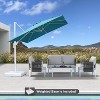 PURPLE LEAF Patio Umbrella White Cantilever Offset Umbrella Square Outdoor Umbrella with 360-degree Rotation for Garden Deck Pool - 2 of 4