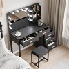 Vanity Desk Modern with LED Mirror and Charging Station for Bedroom 47.24in Wide-3irtyhousy - 3 of 4
