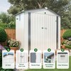 Kumasinova Outdoor Metal Storage Shed,Galvanized Steel Tool Shed with Skylight Window,Lockable Door,Ventilation for Garden,Backyard,Patio,White - 4 of 4