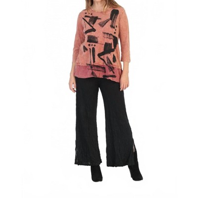 Women's Journal Mineral Washed Cotton Georgette Contrast Top - Jess & Jane