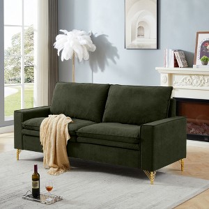DOMETOUR Upholstered 2-Seater Love Seats Couch for Bedroom Apartment Home Office - 1 of 4