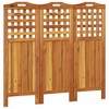 vidaXL 3-Panel Room Divider 47.8"x0.8"x45.3", Solid Acacia Wood - Foldable, Versatile Function, No Assembly Required, Brown, Farmhouse Style - 2 of 4