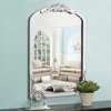 Kowtko Vintage Arched Wall Mirror, Carved Solid Wood Frame, Wall-Mounted Mirror for Home Decor- The Pop Home - 2 of 4