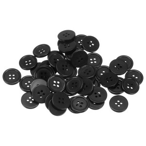 Unique Bargains Resin Craft Snap Round Flat 4-Hole Sewing Buttons 50 Pcs - 1 of 4