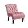 Syemin Accent Chairs Modern Velvet Armless Living Room Chair with Solid Wood Legs, Comfy Sitting Chair for Bedroom, Pink, 22.83"*30.71"*33.86" - 2 of 4