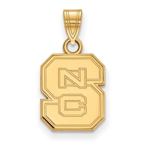 Black Bow Jewelry 14k Yellow Gold Plated Sterling Silver North Carolina State Wolfpack NCAA Small Pendant - 1 of 3