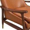 Christopher Knight Home Freja Modern Faux Leather and Wood Accent Chair (Set of 2) - 4 of 4