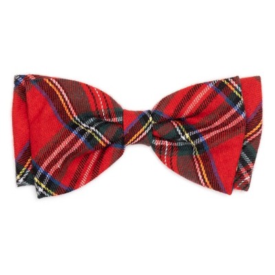 The Worthy Dog Plaid Bow Tie Adjustable Collar Attachment Accessory