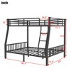 XIYUYEU Full XL Over Queen Bunk Bed with Raised Guardrail and Built-in Ladder,Modern Noise Reduced Loft Bed for Bedroom - 3 of 4