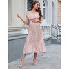 Women Maternity Casual V Neck Ruffle Cap Sleeveless Summer Boho Sundress Flowy Maxi Dress Baby Shower - 4 of 4