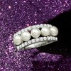 Ross-Simons 4.5mm Cultured Pearl and 1.00 ct. t.w. White Topaz Ring in Sterling Silver - 4 of 4