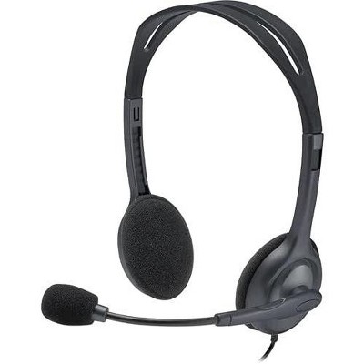 Logitech - Old School With Mic : H111 Over Headset Target Stereo Style Boom Ear
