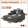 KERDOM Chaise Lounge Chair 53'' Comfy Oversized Reading Chair Fluffy Plush Cozy Couch Sofa Bed with Armrests and Pillows, for Living Room, Bedroom - 2 of 4