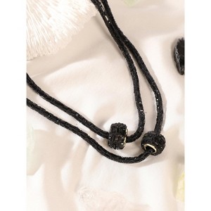 SOHI Women's Onyx Black The Mirror Multi-Layer Necklace - 1 of 4