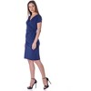 24seven Comfort Apparel Petite Short Sleeve Knee Length Faux Wrap Dress - 2 of 4