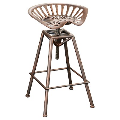 Christopher Knight Home Chapman 27.5" Saddle Barstool - Copper: Adjustable, Metal Frame, Farmhouse Style