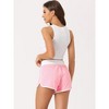 cheibear Women's Sweat Shorts Casual Summer Lounge Athletic Running Elastic Cotton Pajama Shorts - 4 of 4