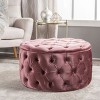 NicBex Ottoman Foot Rest with Buttons Stylish Footstools and Ottomans Round Upholstered Velvet Ottoman for Bedroom, Living Room - 3 of 4