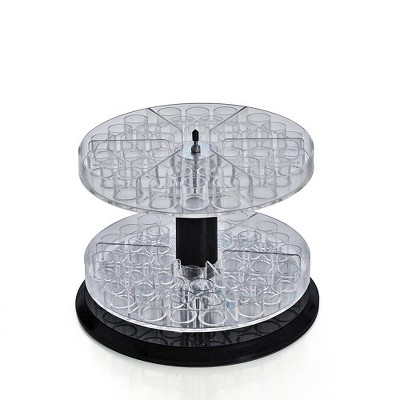 Azar Displays Two Tier Revolving Display 8"H x 11"Dia. - round slot 1"dia