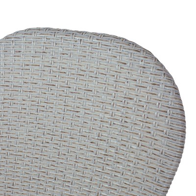 Gray and Bamboo Aluminum Outdoor Armless Cafe Chairs, Set of 2