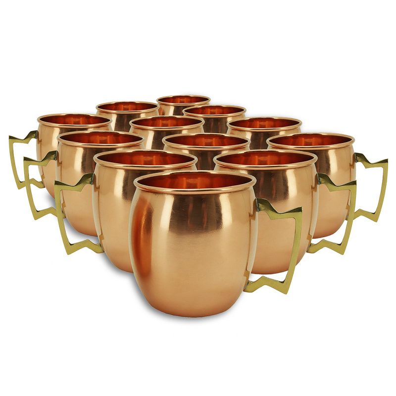 Set of 12 Modern Home Authentic 100% Solid Copper Moscow Mule Mug - Handmade in India, 1 of 7