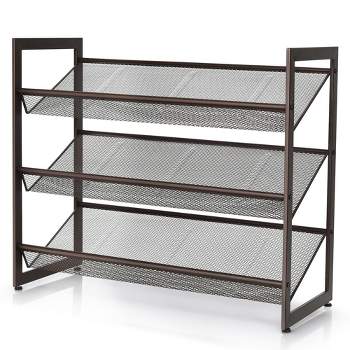 Shop Shoe Rack, 5-Tier Shoe Storage Organizer with 4 Metal Mesh Shelves for  16-20 Pairs and Large Surface for Bags, for Entryway, Hallway, Closet,  Industrial, Rustic Brown and Black ULBS15BX Online