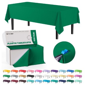 Crown Display 54" X 300' Roll In A Box Cut-To-Size Disposable Plastic Table Cover With Cutter - 1 of 4