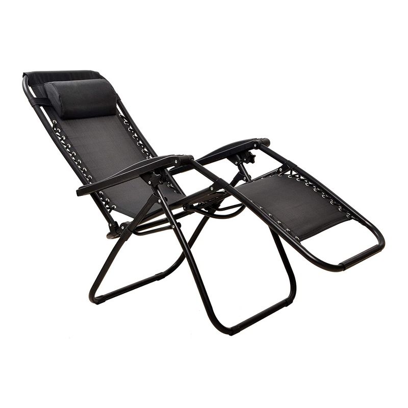 Elevon Adjustable Zero Gravity Recliner Lounge Chair w/ Detachable Cup Holder for Outdoor Deck, Patio, Beach or Bonfire, Weight Capacity 300Lbs, Black, 3 of 7