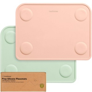 2-Pack Prep Silicone Placemats for Toddlers, Kids, Non Slip Suction Dining Table Baby Placemat, Easy to Clean - 1 of 4