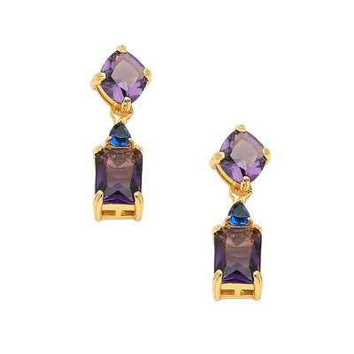 SOHI Women's Amethyst Purple Sovereign Drop Earrings