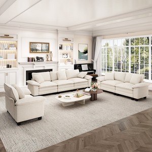 Captiva Designs Cloud Modular Loveseat Sofa Set, Comfy 2-Piece Deep Seat Couch for Living Room, Corduroy & Chenille Fabric - 1 of 4