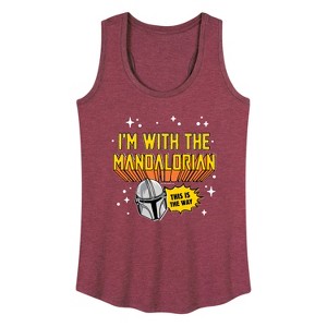 Women's - Star Wars - The Mandalorian Im With Mando Graphic Racerback Tank - 1 of 4