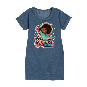 - Karma's World - Karma Art Graphic Short Sleeve Fleece Dress - 1 of 3