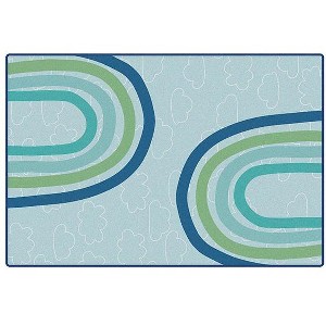 Carpets for Kids KIDSoft Large Rainbows, Tranquil Colors Classroom Rug, Rectangle, Blue - 1 of 4
