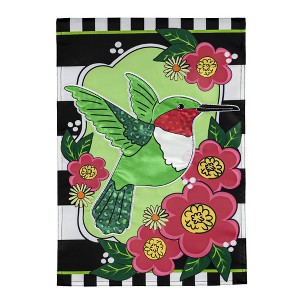 Evergreen Spring Hummingbird Garden Applique Flag 12.5 x 18 Inches Indoor Outdoor Decor - 1 of 4