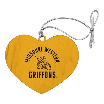 Missouri Western State University Griffons Heart Love Wood Christmas Tree Holiday Ornament